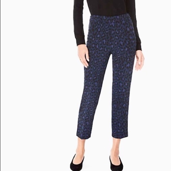 KATE SPADE Cobalt Blue Leopard Print Ankle Pants SZ: 2 - Picture 10 of 10